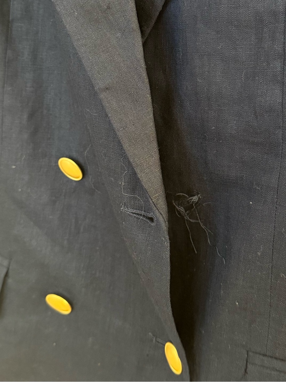 NEW Quince Womens 100% European Linen Relaxed Double-Breasted Blazer XL Flaw - Picture 4 of 11